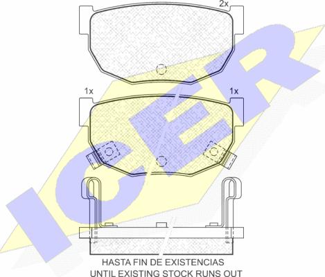 Icer 140444 - Комплект спирачно феродо, дискови спирачки vvparts.bg