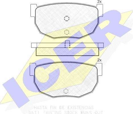 Icer 140445 - Комплект спирачно феродо, дискови спирачки vvparts.bg