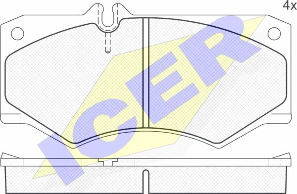 Icer 140405 - Комплект спирачно феродо, дискови спирачки vvparts.bg