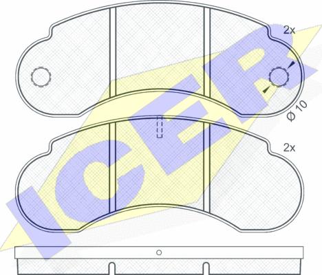 Icer 140558 - Комплект спирачно феродо, дискови спирачки vvparts.bg