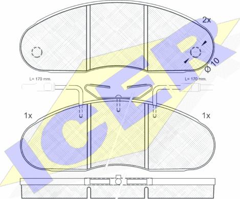 Icer 140560 - Комплект спирачно феродо, дискови спирачки vvparts.bg