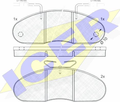 Icer 140561 - Комплект спирачно феродо, дискови спирачки vvparts.bg