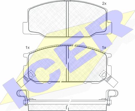 Icer 140501 - Комплект спирачно феродо, дискови спирачки vvparts.bg