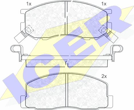 Icer 140524 - Комплект спирачно феродо, дискови спирачки vvparts.bg