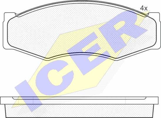 Icer 140526 - Комплект спирачно феродо, дискови спирачки vvparts.bg
