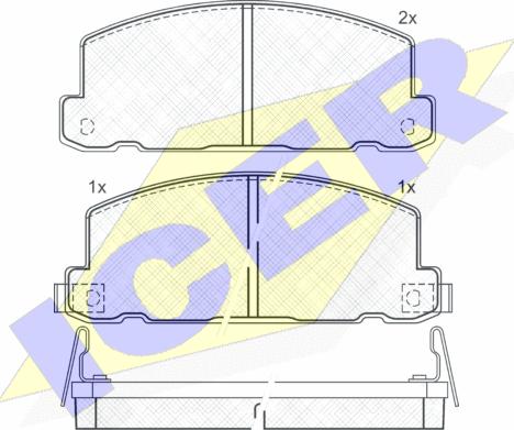 Icer 140610 - Комплект спирачно феродо, дискови спирачки vvparts.bg