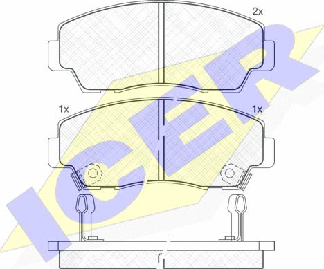 Icer 140636 - Комплект спирачно феродо, дискови спирачки vvparts.bg