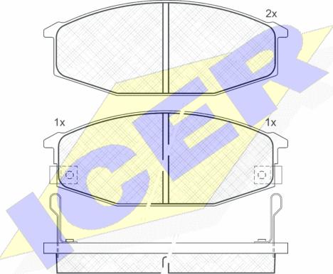 Icer 140637 - Комплект спирачно феродо, дискови спирачки vvparts.bg