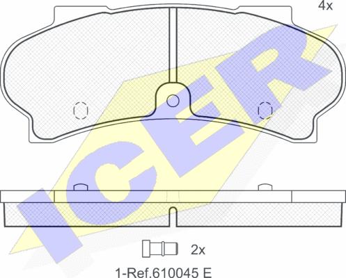 Icer 140187 - Комплект спирачно феродо, дискови спирачки vvparts.bg