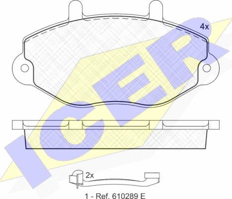 Icer 140897-203 - Комплект спирачно феродо, дискови спирачки vvparts.bg