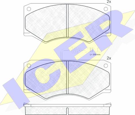 Icer 140814 - Комплект спирачно феродо, дискови спирачки vvparts.bg