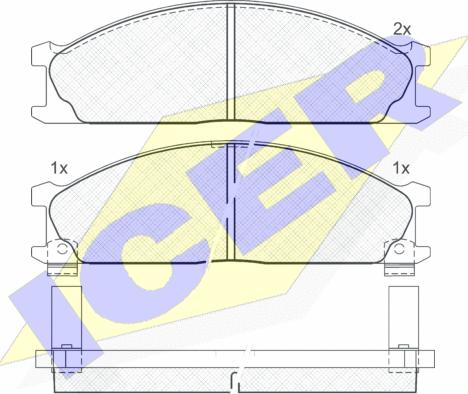 Icer 140885 - Комплект спирачно феродо, дискови спирачки vvparts.bg