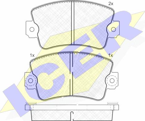 Icer 140365 - Комплект спирачно феродо, дискови спирачки vvparts.bg