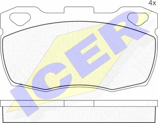 Icer 140799 - Комплект спирачно феродо, дискови спирачки vvparts.bg