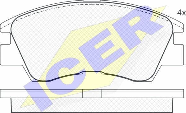 Icer 140791 - Комплект спирачно феродо, дискови спирачки vvparts.bg
