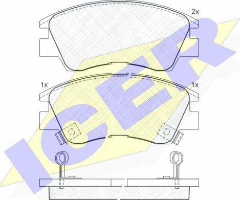 Icer 140701 - Комплект спирачно феродо, дискови спирачки vvparts.bg