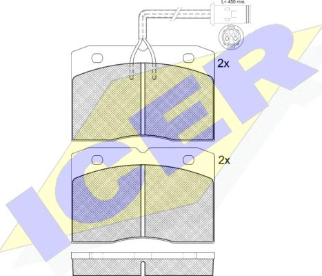 Icer 140730 - Комплект спирачно феродо, дискови спирачки vvparts.bg