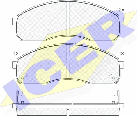 Icer 141455 - Комплект спирачно феродо, дискови спирачки vvparts.bg