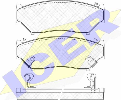 Icer 141096 - Комплект спирачно феродо, дискови спирачки vvparts.bg