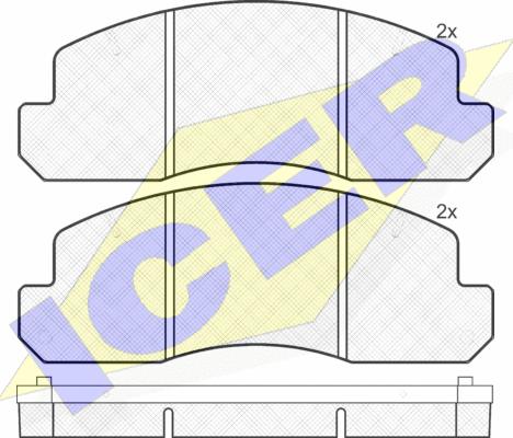 Icer 141044 - Комплект спирачно феродо, дискови спирачки vvparts.bg