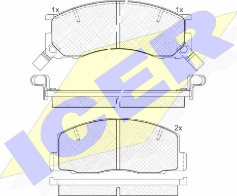 Icer 141057 - Комплект спирачно феродо, дискови спирачки vvparts.bg