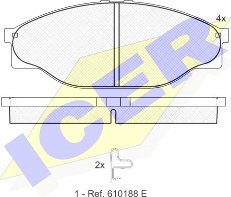 Icer 141010 - Комплект спирачно феродо, дискови спирачки vvparts.bg