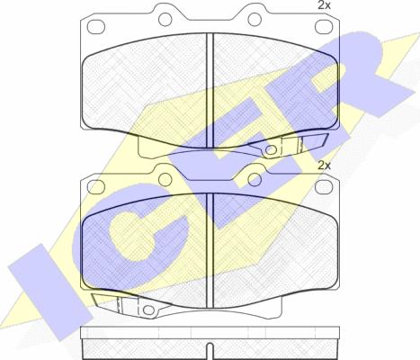 Icer 141026 - Комплект спирачно феродо, дискови спирачки vvparts.bg