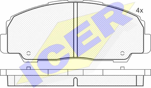 Icer 141022 - Комплект спирачно феродо, дискови спирачки vvparts.bg