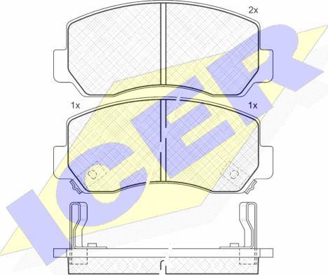 Icer 141164 - Комплект спирачно феродо, дискови спирачки vvparts.bg