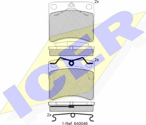 Icer 141168 - Комплект спирачно феродо, дискови спирачки vvparts.bg