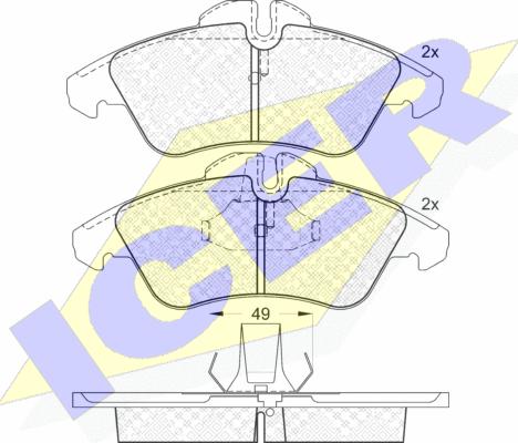 Icer 141104-046 - Комплект спирачно феродо, дискови спирачки vvparts.bg