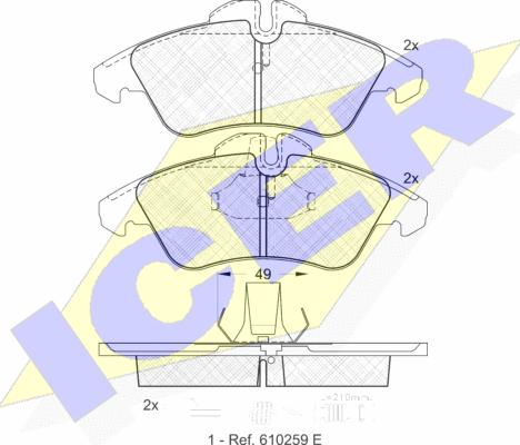 Icer 141104 - Комплект спирачно феродо, дискови спирачки vvparts.bg