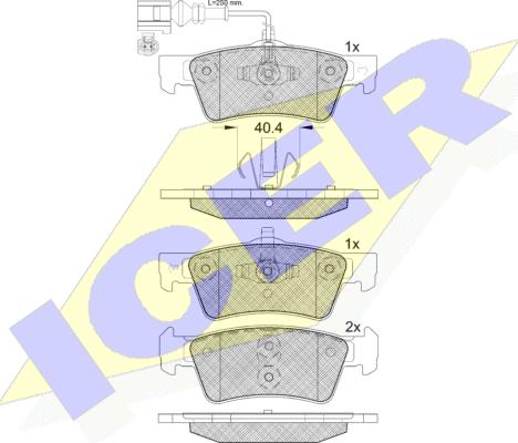 Icer 141816-203 - Комплект спирачно феродо, дискови спирачки vvparts.bg
