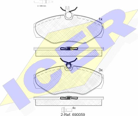 Icer 141315-203 - Комплект спирачно феродо, дискови спирачки vvparts.bg