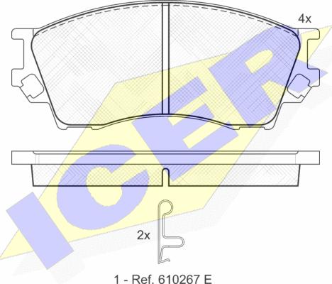 Icer 141337 - Комплект спирачно феродо, дискови спирачки vvparts.bg