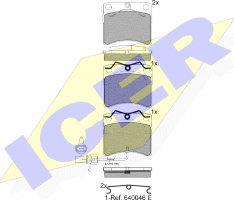 Icer 141321 - Комплект спирачно феродо, дискови спирачки vvparts.bg