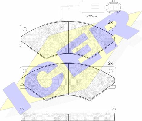 Icer 141328 - Комплект спирачно феродо, дискови спирачки vvparts.bg