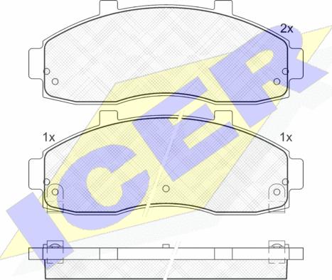 Icer 141246 - Комплект спирачно феродо, дискови спирачки vvparts.bg