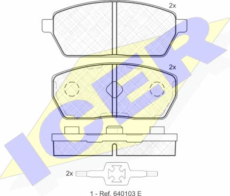 Icer 141251 - Комплект спирачно феродо, дискови спирачки vvparts.bg