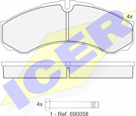 Icer 141208 - Комплект спирачно феродо, дискови спирачки vvparts.bg