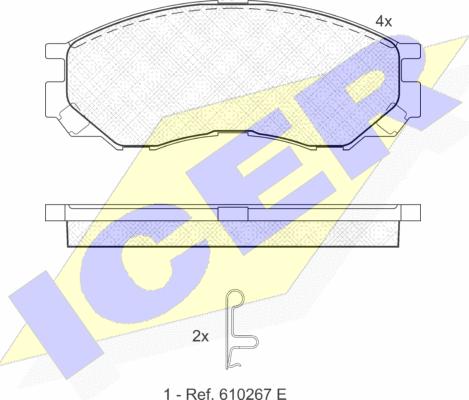 Icer 141234 - Комплект спирачно феродо, дискови спирачки vvparts.bg