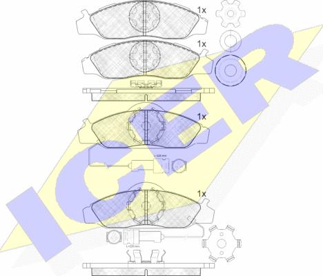 Icer 141237 - Комплект спирачно феродо, дискови спирачки vvparts.bg