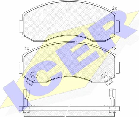 Icer 141224 - Комплект спирачно феродо, дискови спирачки vvparts.bg