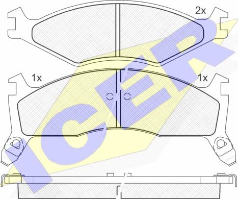 Icer 141270 - Комплект спирачно феродо, дискови спирачки vvparts.bg