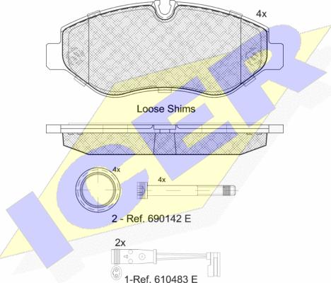 Icer 141786-203 - Комплект спирачно феродо, дискови спирачки vvparts.bg