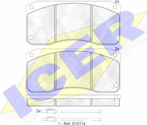 Icer 150833 - Комплект спирачно феродо, дискови спирачки vvparts.bg