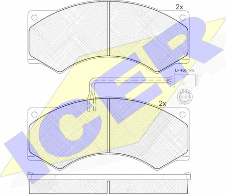 Icer 150759 - Комплект спирачно феродо, дискови спирачки vvparts.bg