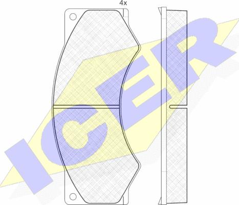 Icer 150765 - Комплект спирачно феродо, дискови спирачки vvparts.bg