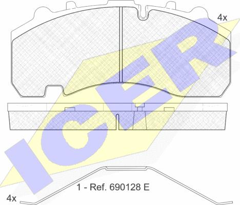 Icer 151630-072 - Комплект спирачно феродо, дискови спирачки vvparts.bg