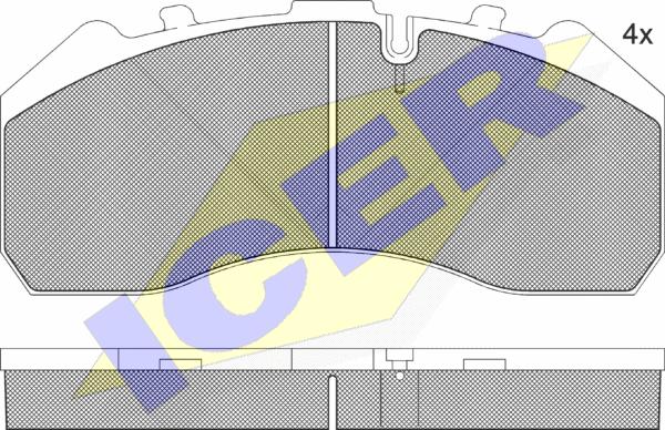 Icer 151193 - Комплект спирачно феродо, дискови спирачки vvparts.bg